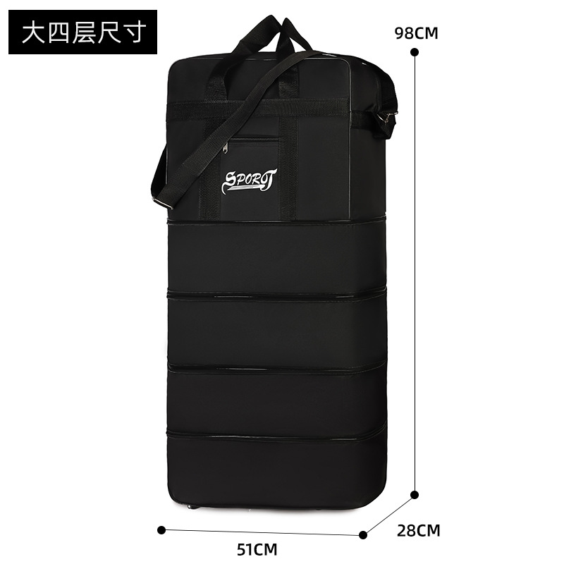 Bolsa de embarque corta de gran capacidad bolsa de viaje para hombres y mujeres bolsa de almacenamiento plegable con ruedas bolsa de tela portátil con tirón bolsa de fitness