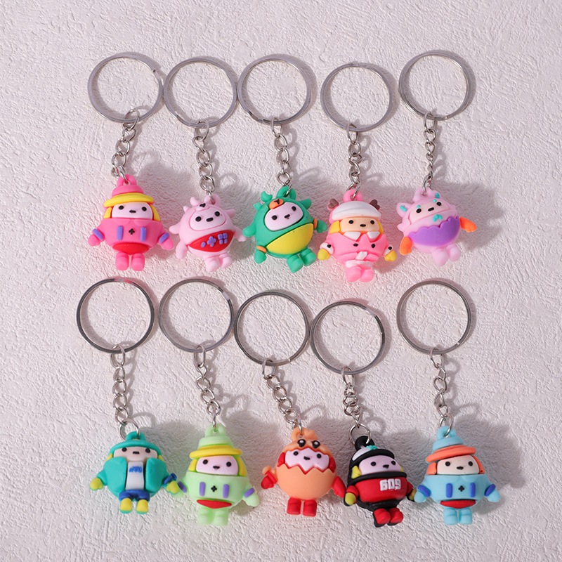 蛋仔派對鑰匙扣拉布布可愛公仔掛件地推擺攤鑰匙鏈禮品工廠批發