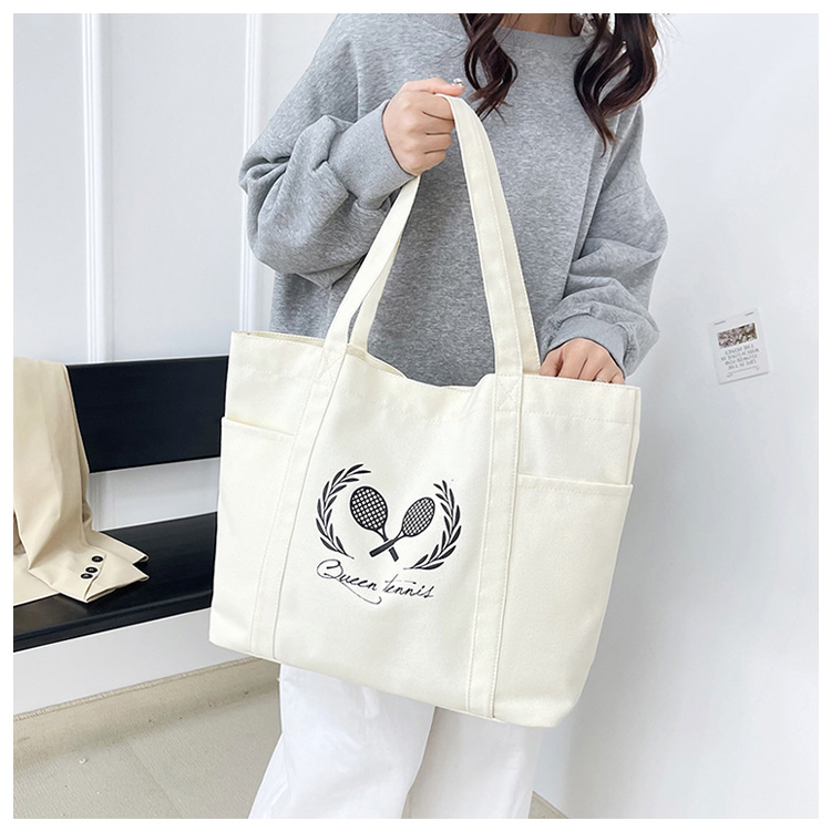 A new best-selling large-capacity casual canvas bag, a Korean-style fashionable and simple canvas bag for commuting to school undefined