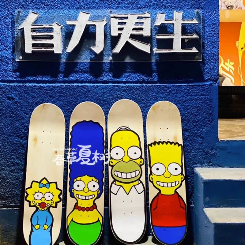 Детский раскрашенный вручную скейтборд раскрашенный скутер Детский граффити DIY пустая доска поверхность граффити нарисованная игрушка