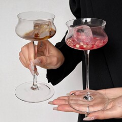 北欧ins風特調カクテルカップ高脚グラスクリエイティブシャンパンカップ個性ジュースカップ飲料カップ