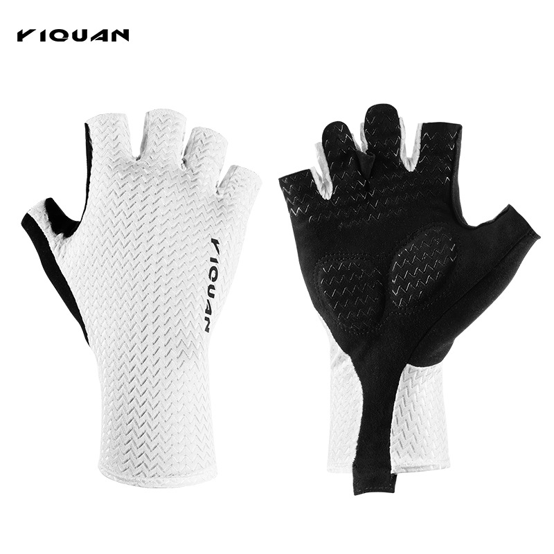 사이클링 장갑 - 짧은 손가락 - 흰색