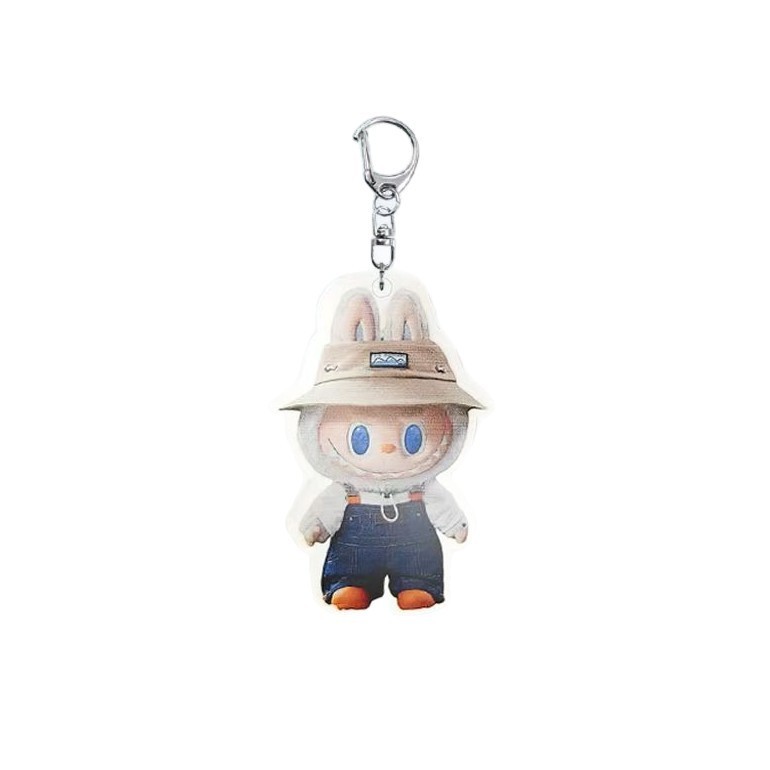 Labubu ラブブリトルシープキーホルダーかわいい漫画アクリルパーソナライズされたスクールバッグペンダントキーホルダーギフト|undefined