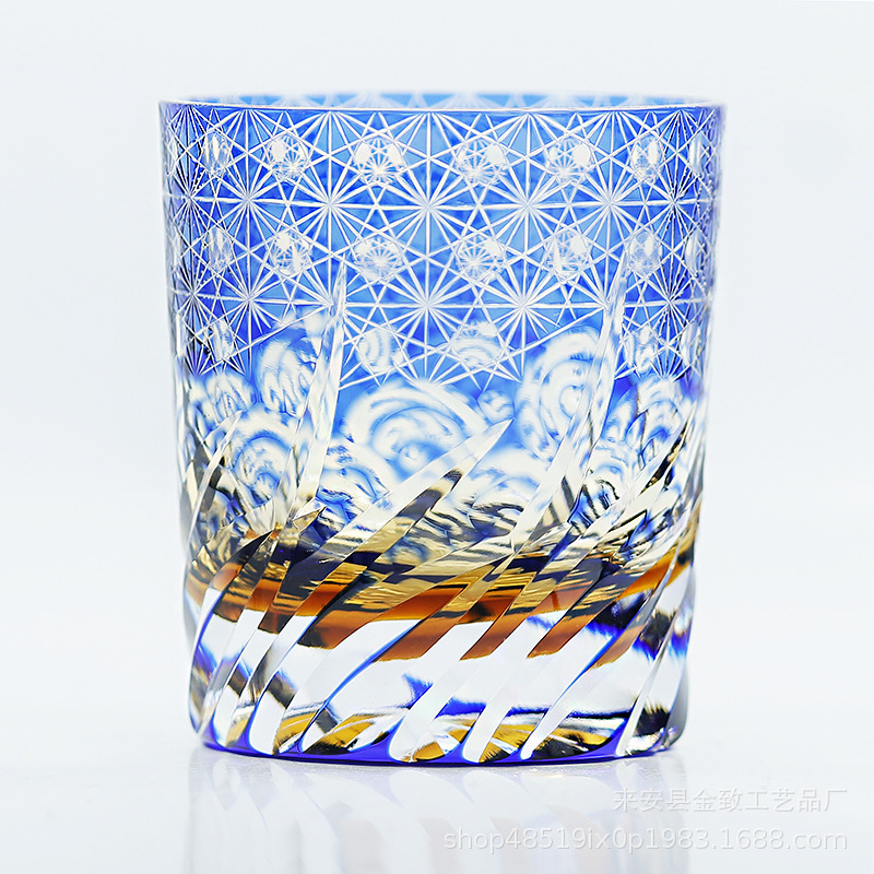 Copa de cristal Edo Kiriko, copa de whisky hecha a mano, copa de champán, copa de vino tinto, copa de vino extranjero de alta gama, copa de vidrio para el hogar image 11