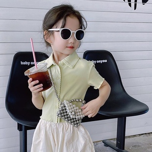 High-value children's handbag Korean-style new fashion pearl chain messenger bag super cute girl's change purse trendy