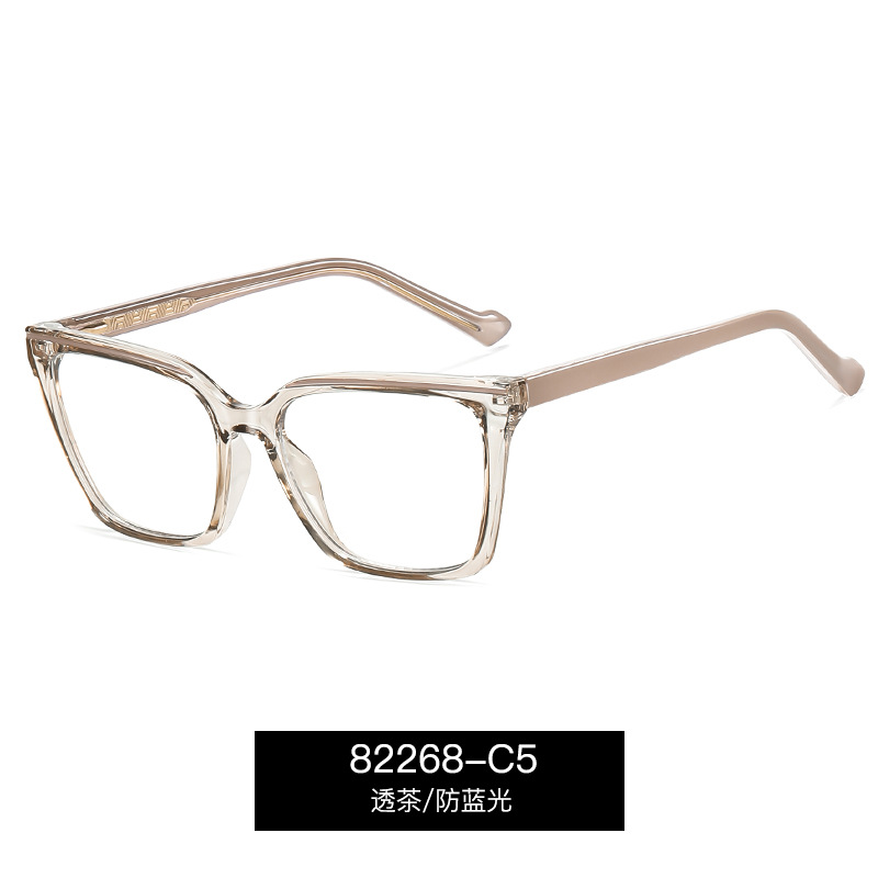 82268 nuevo modelo de comercio exterior TR90 gafas cuadradas anti-luz azul moda femenina CP propiónico pie espejo de computadora marco de miopía
