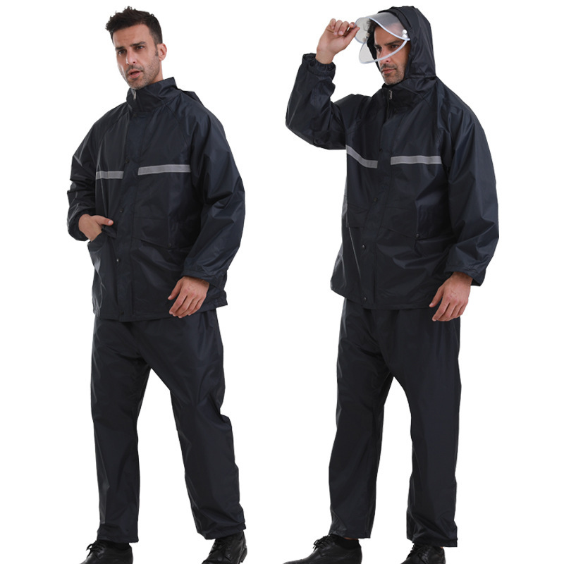 Raincoat and Rain Pants Set for Electric Bikes, Storm-Proof, Export-Grade, Fishing, Cycling, Double-Brimmed, Split-Type, Reflective Raincoat Set Raincoat and Rain Pants Set for Electric Bikes, Storm-Proof, Export-Grade, Fishing, Cycling, Double-Brimmed, Split-Type, Reflective Raincoat Set