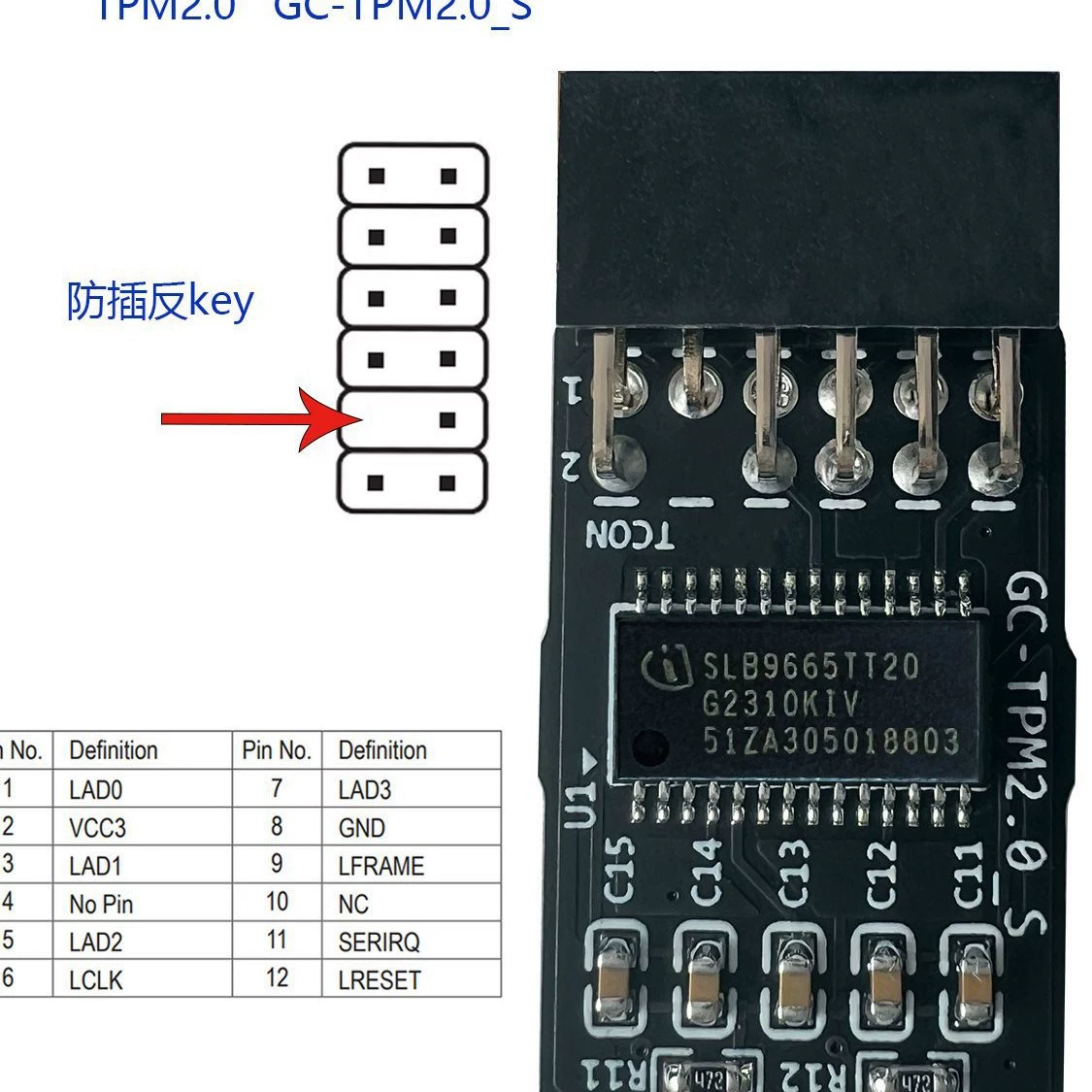  TPM2.0 GC-TPM20_S -SPI M000 010 Доверенная платформа