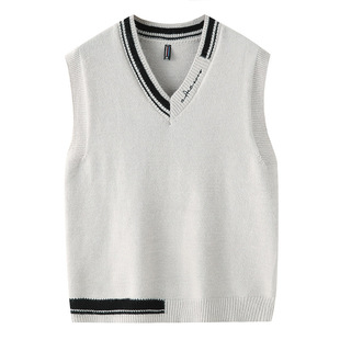 2025 Men's Knitwear Autumn and Winter New Men's Pullover Loose Trendyy Korean Style Casual Vest Knitwear Knitwear