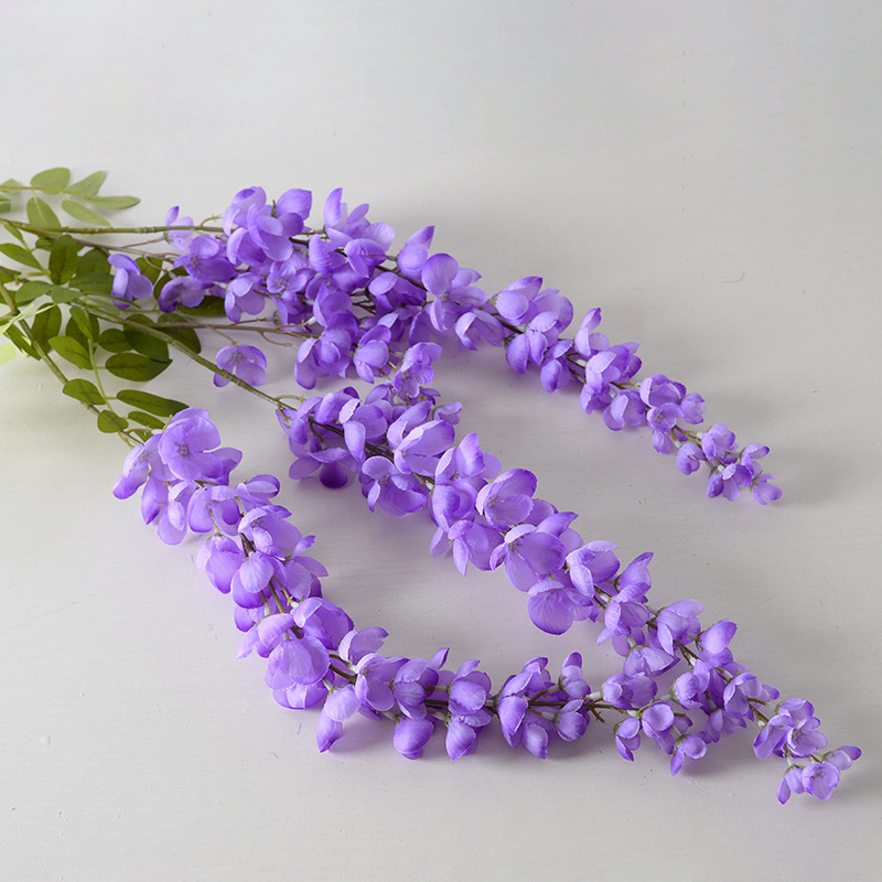 Flores artificiales moradas para bodas, estilo Monet, arreglos florales para el suelo del salón de bodas, flores de seda morado claro.
