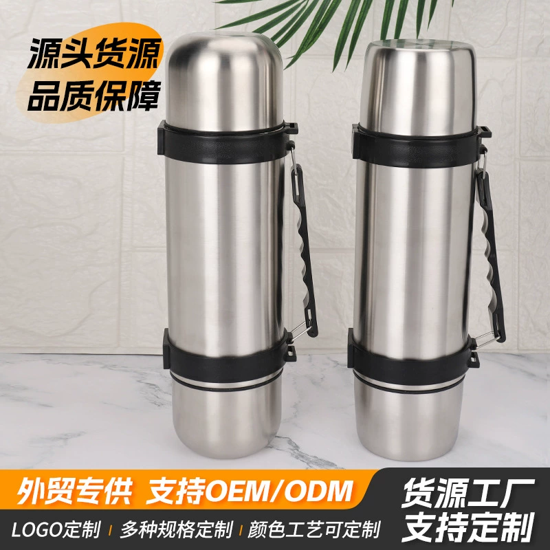 Bullet, capacious glass, tea cup, travel handheld thermos stainless steel, teapot for traveling, 1000 ml