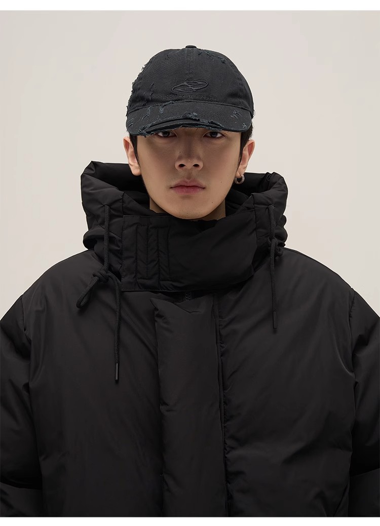 Black Winter American Trend Advanced Sense Design Sense Niche Hooded Cotton Clothing Men's European And American Street Jacket Couple Tide_viptrois.com