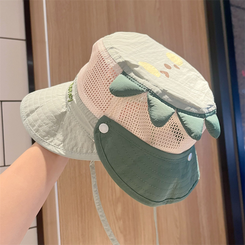 Sombrero de protección solar para niños, red completa de verano, chal de aleros grandes, sombrero para el sol para niñas, bebé transpirable, sombrero para el sol para niños, sombrero para pescador