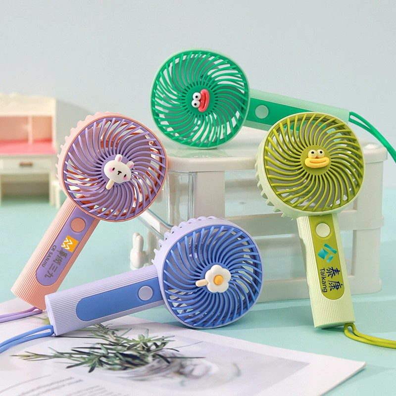 Cartoon small handheld travel table air fan, new collection