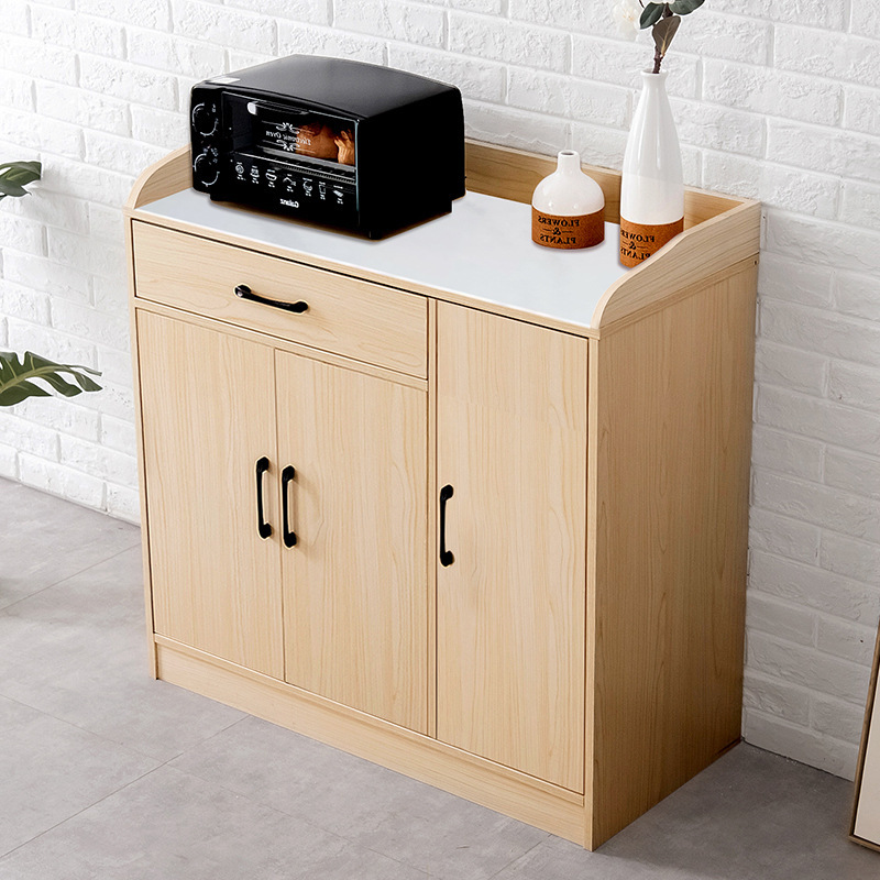 Moderno simple armario de comedor casero de almacenamiento de cocina armario de té de madera clara con cajón fábrica al por mayor