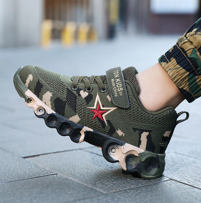 Camouflage children's rubber lightweight fashionable sneakers with…
