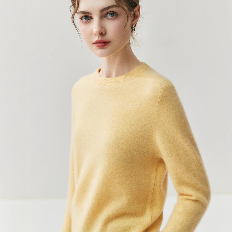 Lazy Style Three-Strand Versatile Saddle Shoulder Cashmere Sweater Women's Round Neck Loose Pullover Sweater Knitted Bottoming Sweater Autumn and Winter Lazy Style Three-Strand Versatile Saddle Shoulder Cashmere Sweater Women's Round Neck Loose Pullover Sweater Knitted Bottoming Sweater Autumn and Winter