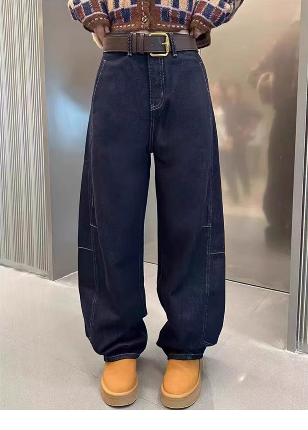 Damen Jeans Mit Hohem Bund Und Fleecefutter Für Den Winter_voghion.com