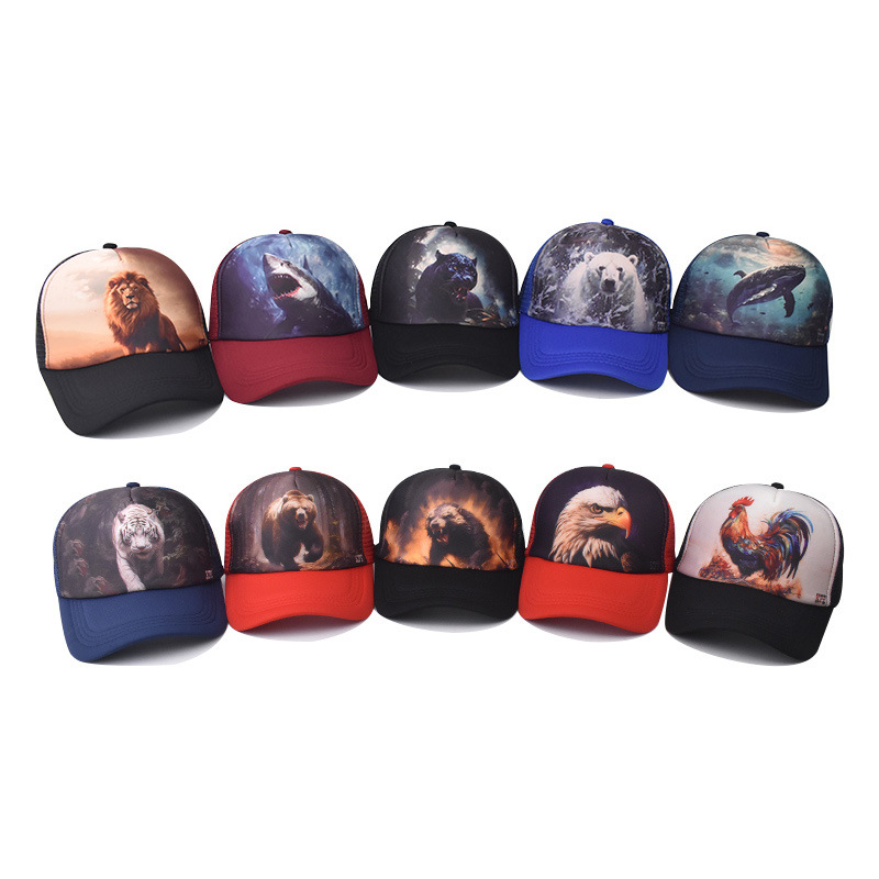 Personalized Full-color Print Animal Net Caps Embroidered Baseball Caps Men's And Women's Hats Animal Cap_voghion.com
