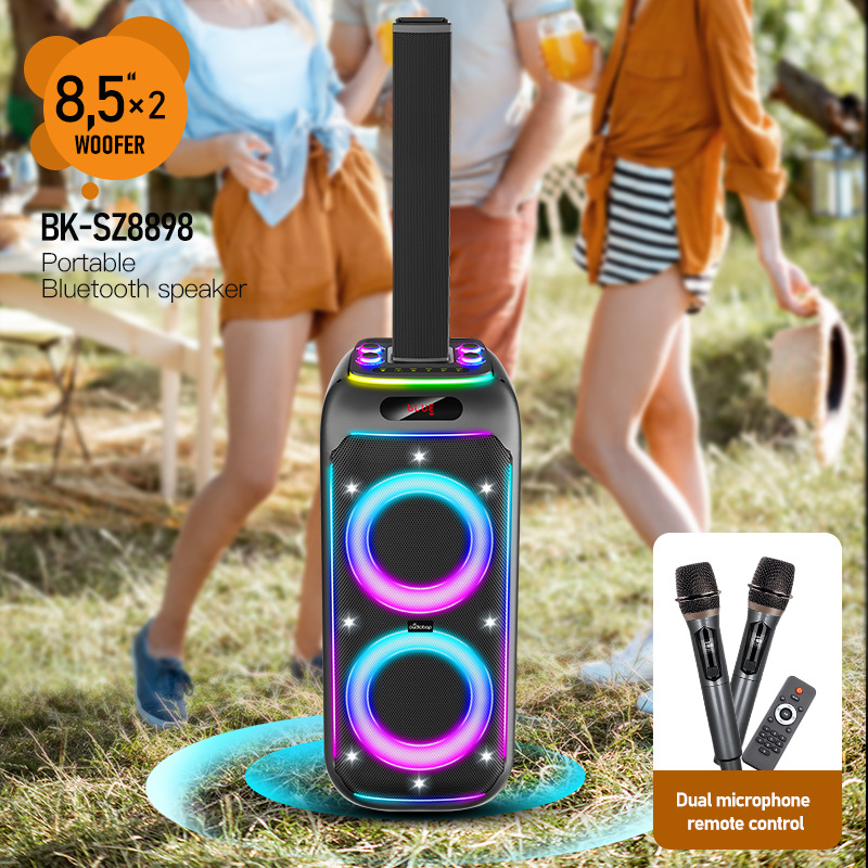 Sonido Bluetooth transfronterizo para el hogar K-canción subwoofer portátil al aire libre altavoz multifuncional TWS serie