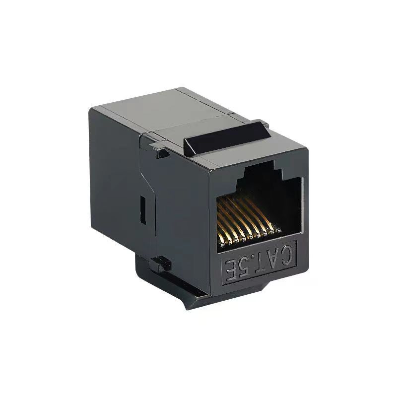 Five-category direct-through RJ45 network cable connector, network extension adapter, Category 5e network direct-through head module