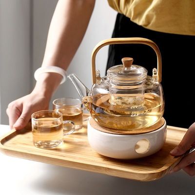 Flowers Teapot Northern Europe Heat Glass candle heating Flowers tea set fruit teapot suit Afternoon Tea candle teapot