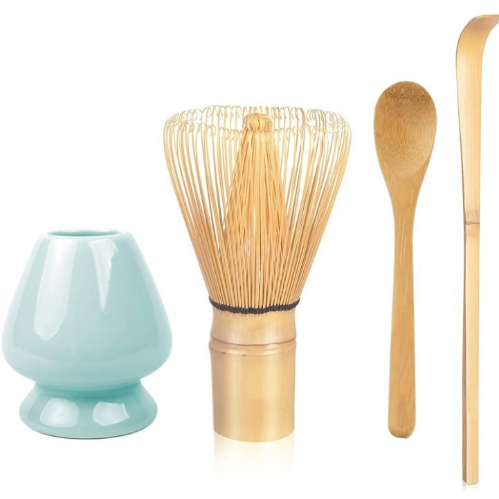 Conjunto de herramientas de matcha de cerámica transfronteriza con cuenco de boca, herramientas de orden de té, cuenco de matcha japonés con conjunto de paneles de té