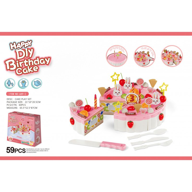 6892 - 59pcs pastel rosa de una sola capa