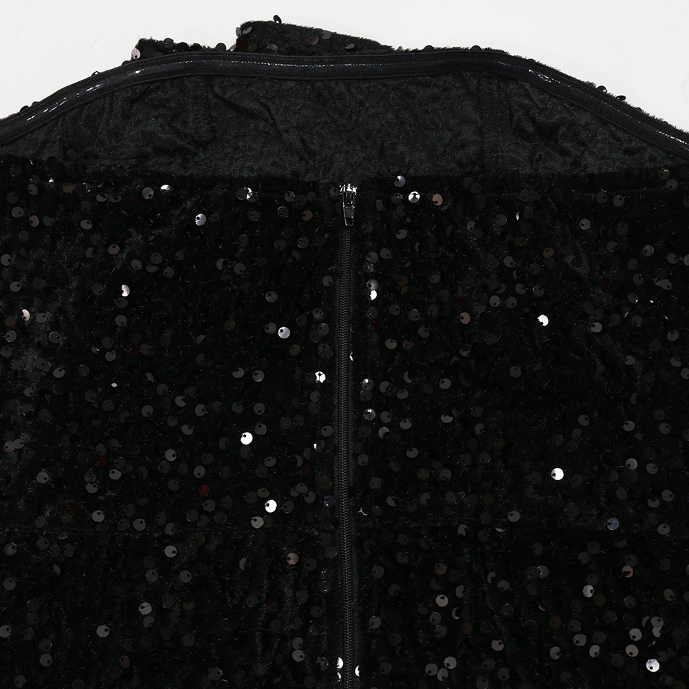 Sequined Evening Dress Sexy Tube Top Irregular Asymmetric Dress Trailing Dress Women