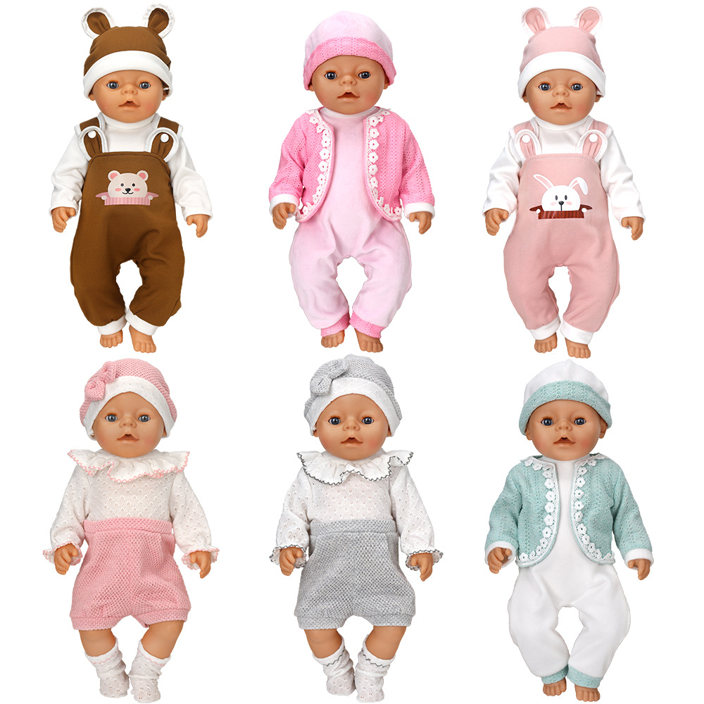跨境18寸娃娃衣服2022年新款适合baby美国女孩连体衣秋冬羊毛系列