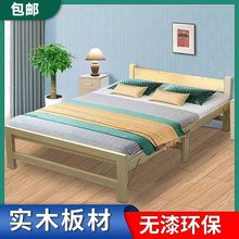实木床,出租超厚床板床出租房免安装,结实稳固便宜折叠床加厚加固