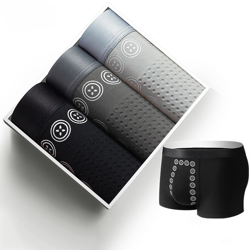 Cross-border underwear men's autumn and winter massage pants milk silk comfortable breathable vitality waist boxer boxer boxer pants wholesale generation