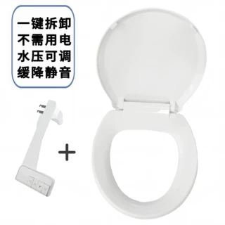 NEW马桶盖板+洁身器二合一O型臀洗妇洗自清洁缓降一键快拆马桶盖