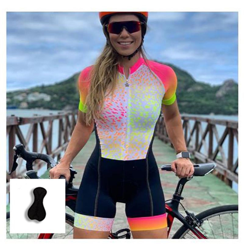 Bicycle mountain bike sportswear new women's summer short-sleeved triathlon breathable slim jumpsuit