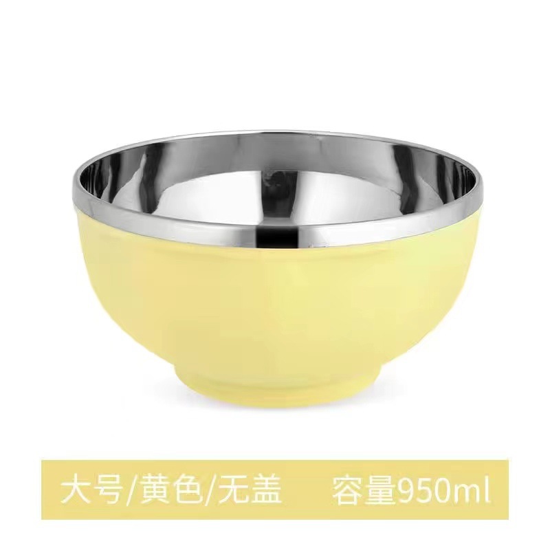304 tazón de arroz de acero inoxidable de gran capacidad tazón de arroz kindergarten fábrica de aislamiento térmico tazón resistente a la caída de alto valor de color Estilo nórdico tazón