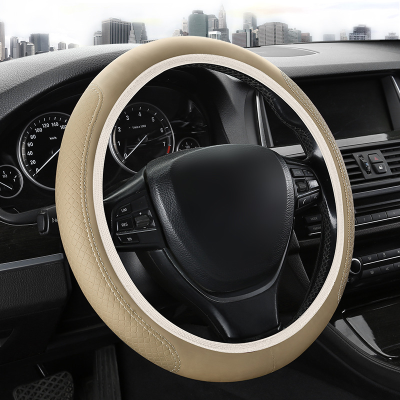 Cubierta del volante del coche sin anillo interior Cubierta de la manija de cuero de la cubierta de la manija universal banda elástica cubierta de la manija elástica