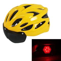 Factory wholesale bicycle helmet with goggles, cycling helmet with taillight, adjustable sports road bike helmet