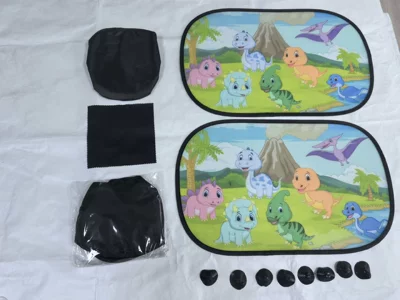 Cartoon Car Side Window Thick Sunshades — Sun shade - 4930-pterosaur8-black-suction-cups