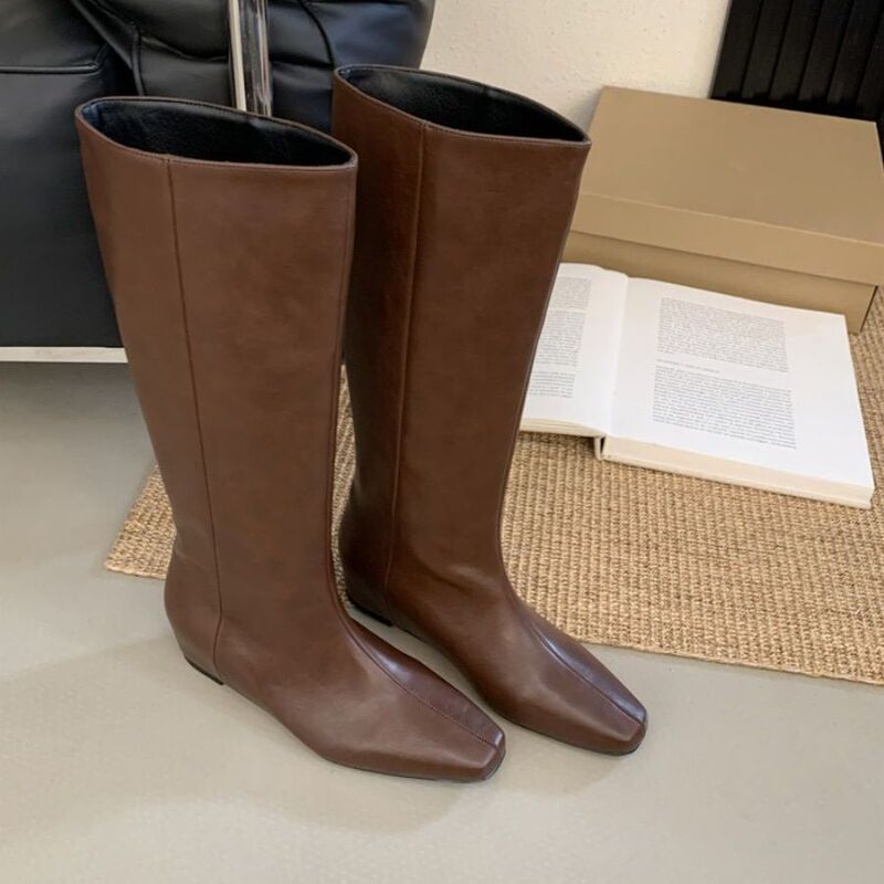 Super Slimming! Over-The-Knee Wide-Leg Slouch Boots, Knee-High Boots, Women's Boots, Kitten Heel, Leg-Shaping High Boots