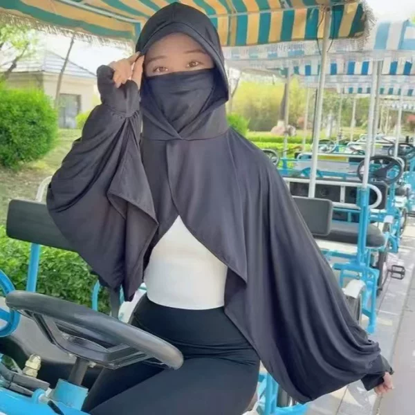 Large Size Summer Ice Silk Breathable Sun Protection Shawl, Loose Sunshade Fashion Sun Protection Clothing for Cycling and Driving, Short Cape for Women