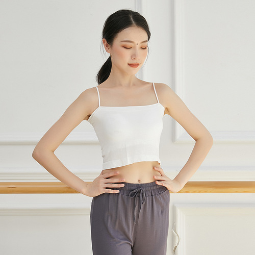 Dance clothing vest female ballet modern ethnic classical dance practice clothing top suspender body suit with chest pad
