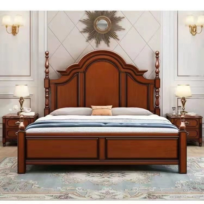 Cama de madera totalmente sólida