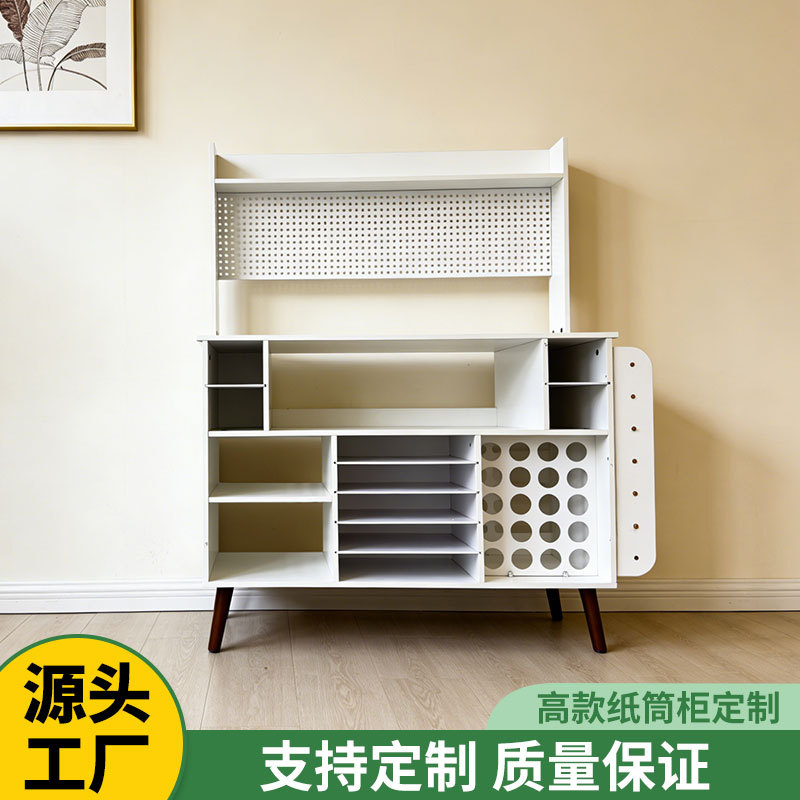 外贸现代简约高款纸筒柜奶油风家用出租屋落地置物柜可放纸筒批发 家装建材厂家批发实拍图