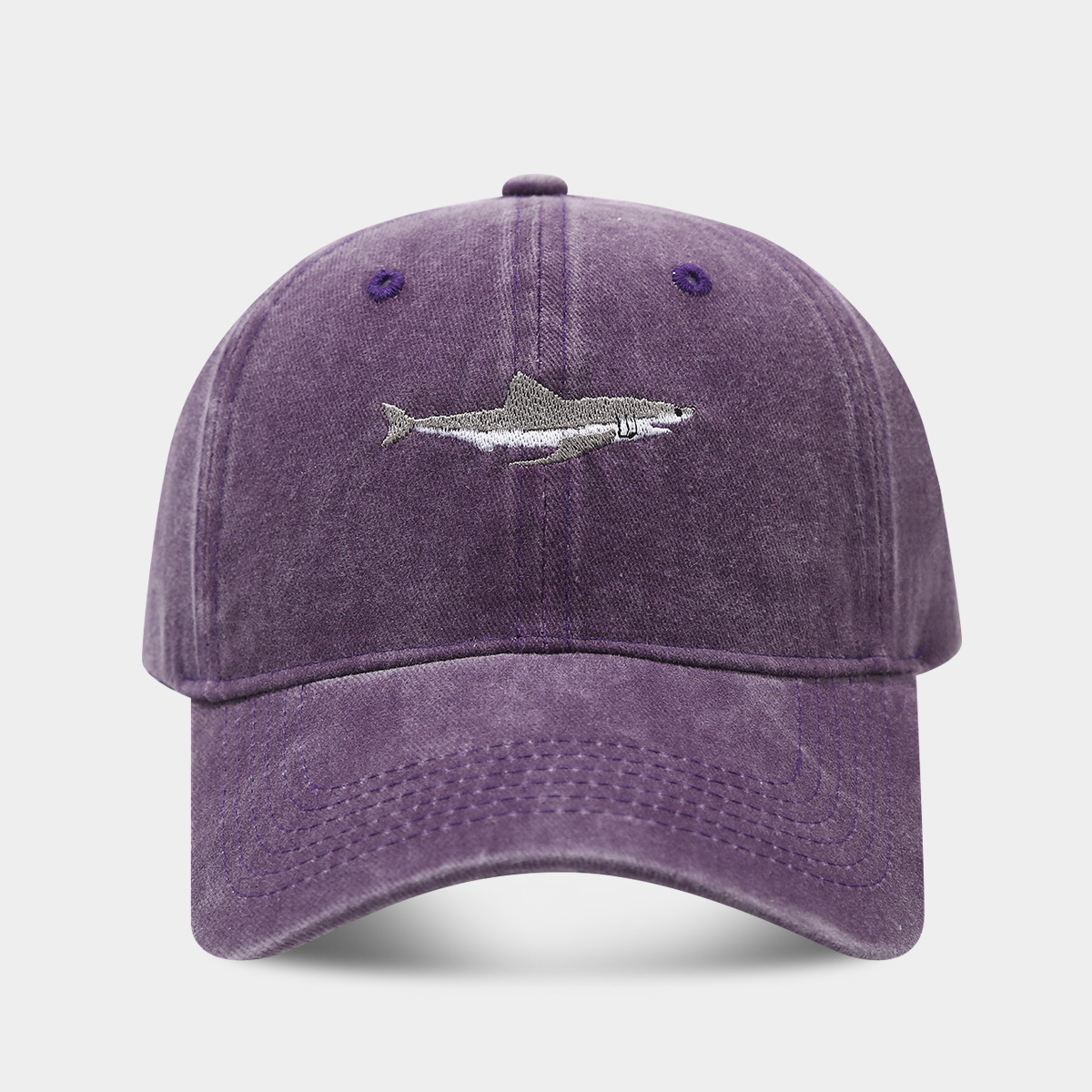 AliExpress transfronteriza de comercio electrónico de la venta caliente gorra de béisbol bordado de tiburón de algodón vintage gorra de pico al aire libre de viaje sombrero para el sol