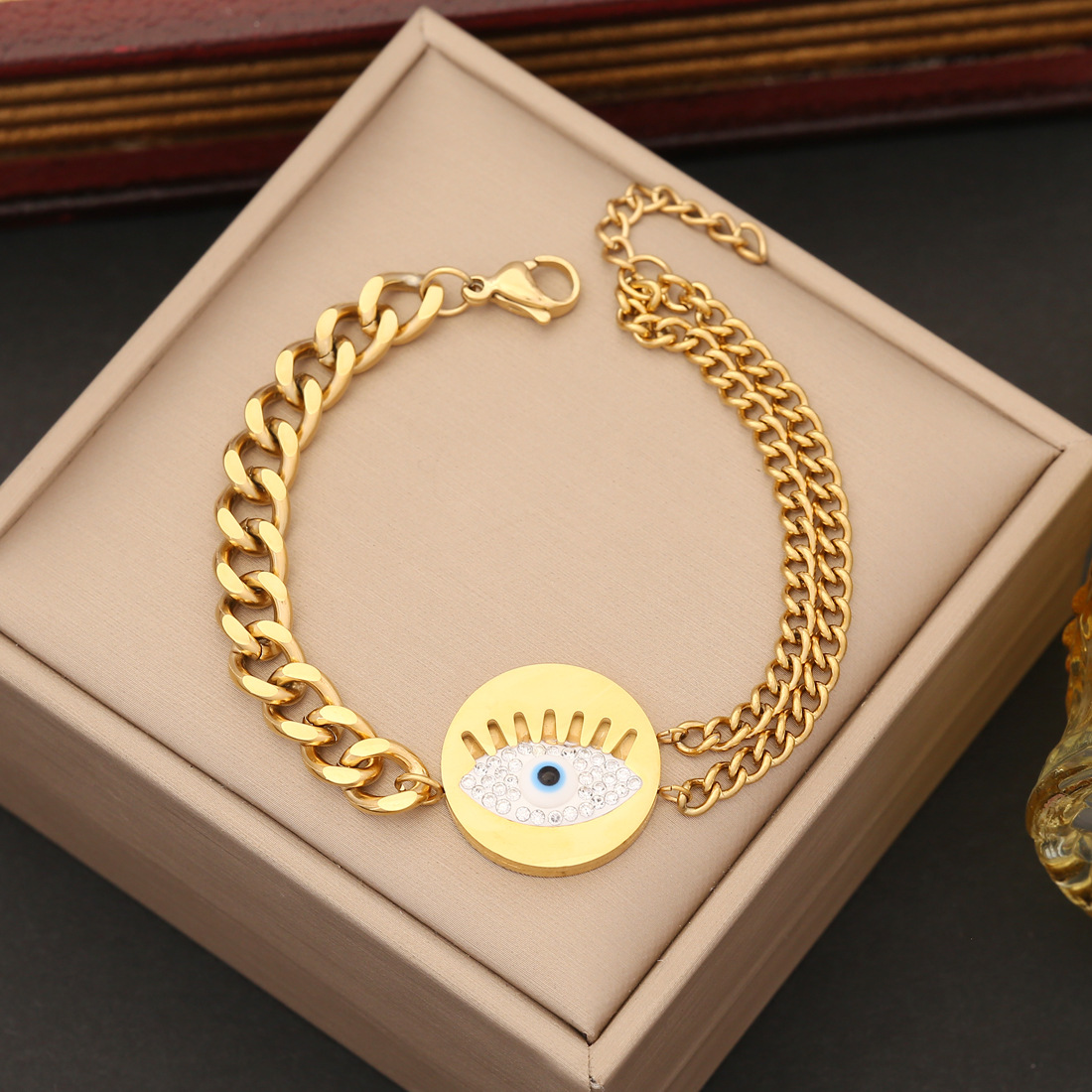 Accessory, pendant, jewelry stainless steel, chain for key bag , European style, diamond encrusted 3