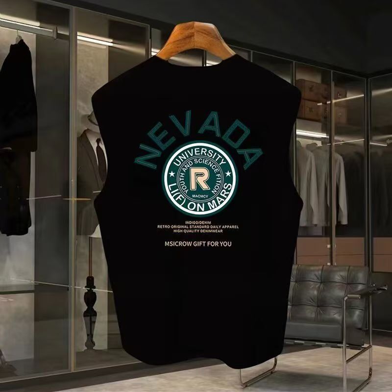 American New Trendy Brand Ins Pure Cotton Men's Waistcoat Vest Summer Trendy Loose Fashion Sports Sleeveless T-shirt American New Trendy Brand Ins Pure Cotton Men's Waistcoat Vest Summer Trendy Loose Fashion Sports Sleeveless T-shirt