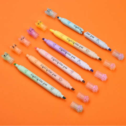 Dibujos animados resaltador mini helado resaltador pintura clave bolígrafo marcador bolígrafo de graffiti bolígrafo acuarela juego multicolor