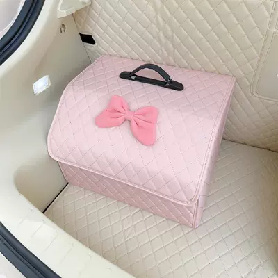 Car Storage Box storage bag Car storage bag/box - pink-bow-pink-storage-box-large