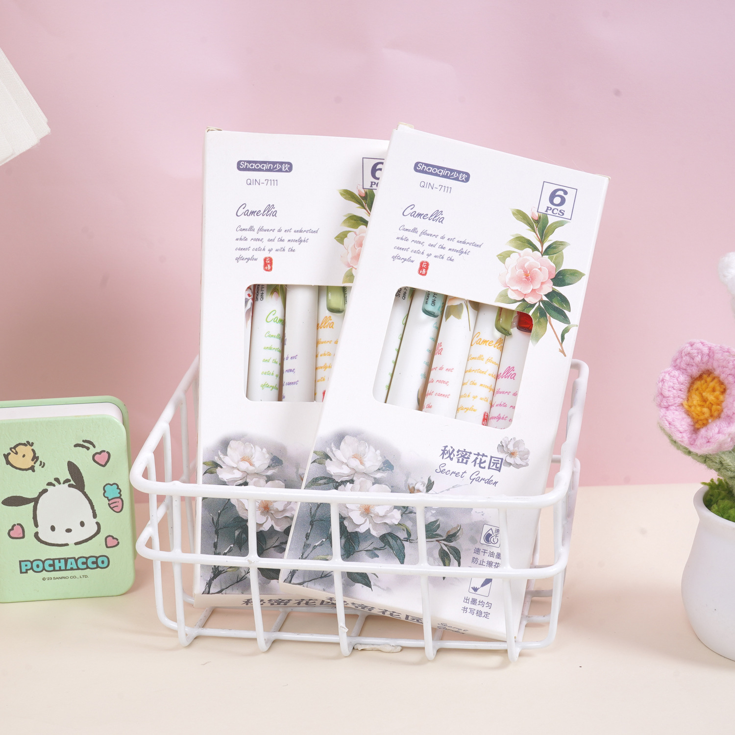 Jardín secreto de alto valor de la cara, Kulomi Sanlio pulsable lápiz neutro ST cabeza dibujos animados lindos lápiz de firma de la niña corazón