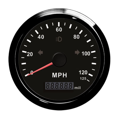 85mm Universal Gps Speedometer Odometer Mph Adjustable Mileage 12V24V Car Rv Motorcycle (automobile instrument) - black-dial-black-bezel-125-mph
